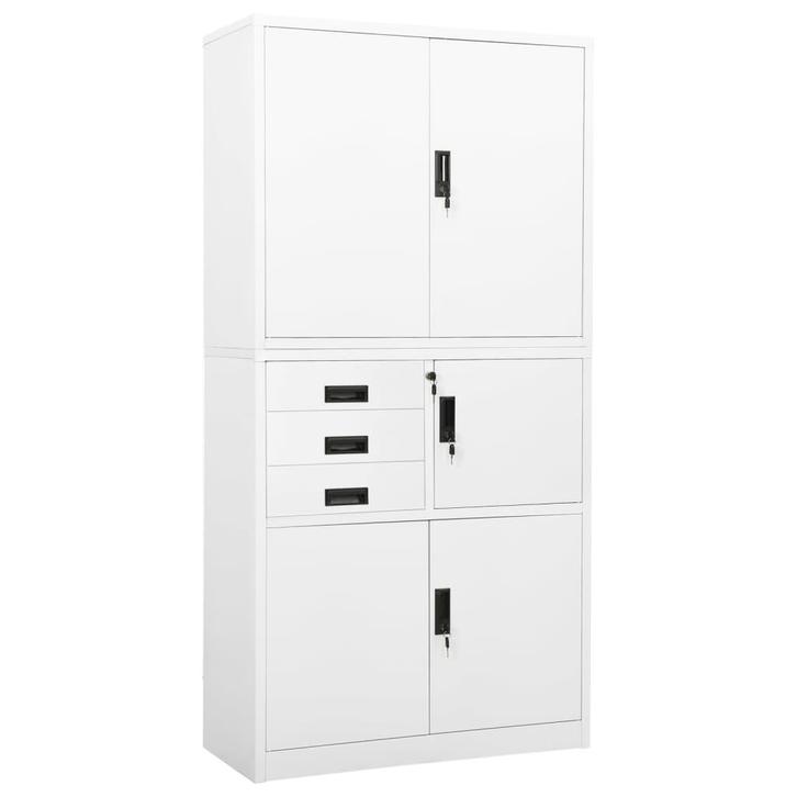 vidaXL Kantoorkast 90x40x180 cm staal wit, Huis en Inrichting, Kasten | Overige, Nieuw, Verzenden