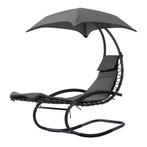 Tuin Ligstoel met Parasol | Tweedekansje | Antraciet, Tuin en Terras, Tuinstoelen, Ophalen of Verzenden, Nieuw, Metaal