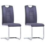 vidaXL Eetkamerstoelen 2 st kunstsuède grijs, Huis en Inrichting, Stoelen, Verzenden, Nieuw, Grijs