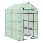 [en.casa] Tuinkas Vale met planken 120x170x194 cm groen, Verzenden, Nieuw