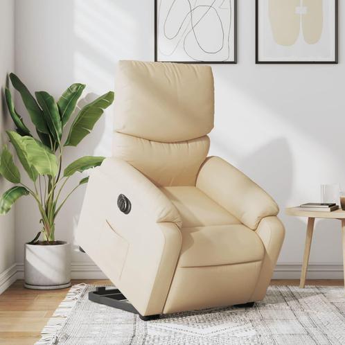 vidaXL Sta-op-stoel elektrisch verstelbaar stof crèmekleurig, Huis en Inrichting, Fauteuils, Nieuw, Verzenden