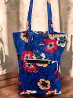 Shopper tas met Afrikaanse print - Blauwe Flowers - Herbruik, Ophalen of Verzenden, Nieuw