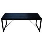 Mangohouten Eettafel Rechthoek Duncan 200 cm Zwart, Verzenden, 50 tot 100 cm, Industriële meubels, Rechthoekig
