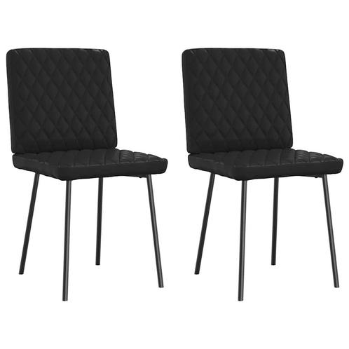 vidaXL Eetkamerstoelen 2 st kunstleer zwart, Huis en Inrichting, Stoelen, Zwart, Nieuw, Verzenden