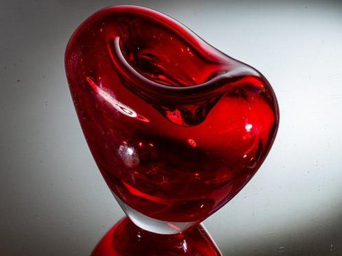 Salviati (attr.) - Vaas - Hartvormige designer vaas -, Antiek en Kunst, Antiek | Glas en Kristal