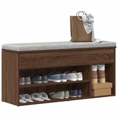 vidaXL Schoenenbank 102x30,5x45 cm bewerkt hout sonoma, Huis en Inrichting, Kasten | Schoenenrekken, Nieuw, Verzenden