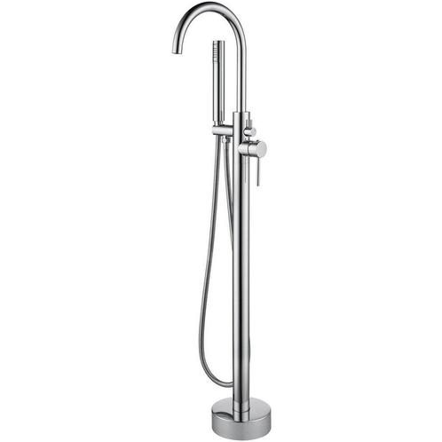 Vrijstaande Badkraan - Leoni - 110.9cm - Handdoucheset - RVS, Doe-het-zelf en Verbouw, Sanitair, Nieuw, Ophalen of Verzenden