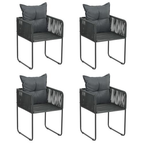 Tuinset 4 Zwart | Tweedekansje: Complete Set Met Kussens!, Tuin en Terras, Tuinsets en Loungesets, Stoel, Nieuw, Rotan, Tuinset