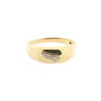 Gouden ring met diamant | 0,04 ct. (geelgoud, dames ring), Gebruikt, Overige kleuren, Ophalen of Verzenden, 17 tot 18
