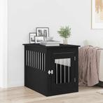 vidaXL Hondenbenchmeubel 75x55x65 cm bewerkt hout zwart, Dieren en Toebehoren, Hondenhokken, Verzenden, Nieuw