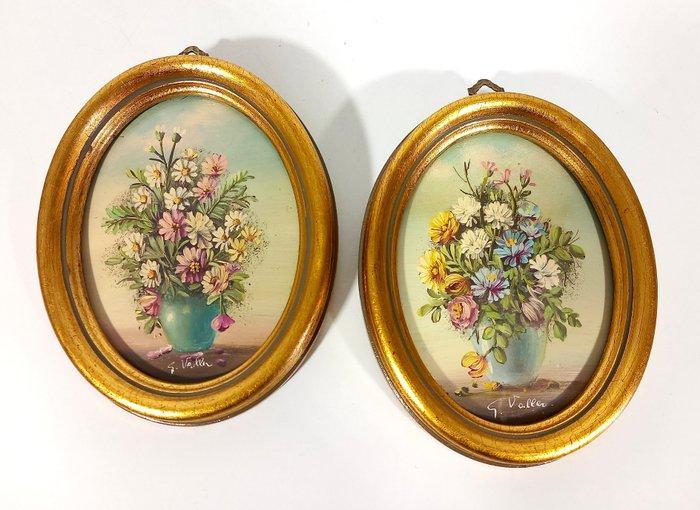 Manifattura italiana - Composizione floreale - pittura a, Antiek en Kunst, Curiosa en Brocante