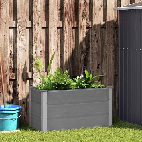 vidaXL Plantenbak verhoogd 100x50x54 cm HKC grijs, Tuin en Terras, Bloembakken en Plantenbakken, 100 cm of meer, Nieuw, Hout, 30 tot 60 cm