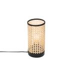 Landelijke tafellamp rotan met zwart - Kata, Huis en Inrichting, Lampen | Tafellampen, Nieuw, Overige materialen, Landelijk, Minder dan 50 cm