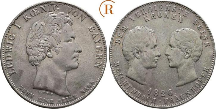 Geschichtstaler, daalder Reichenbach en Fraunhofer 1826 B..., Postzegels en Munten, Munten | Europa | Niet-Euromunten, Verzenden