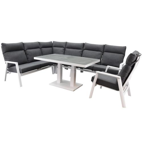 Pacific hoek dining loungeset 6 delig aluminium verstelbaar, Tuin en Terras, Tuinsets en Loungesets, Nieuw, Aluminium, Ophalen of Verzenden