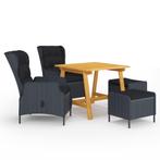 vidaXL 5-delige Tuinset donkergrijs, Tuin en Terras, Tuinsets en Loungesets, 4 zitplaatsen, Nieuw, Tuinset, Verzenden