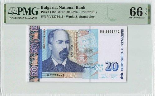 66 v Chr Bulgaria P 66 20 Leva 2007 Pmg 66 Epq, Postzegels en Munten, Bankbiljetten | Europa | Niet-Eurobiljetten, Verzenden