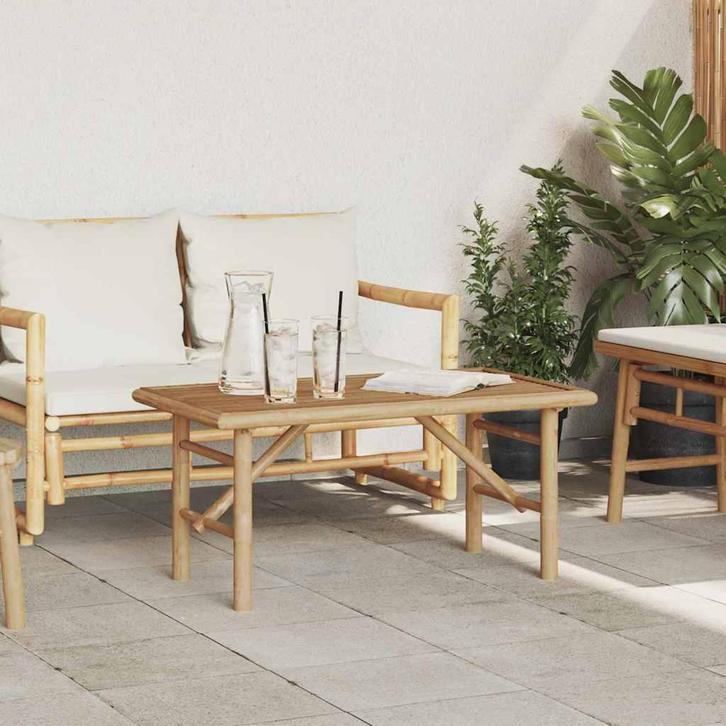 vidaXL Salontafel Bruin 90 x 50 x 43 cm Bamboe, Huis en Inrichting, Tafels | Salontafels, Rechthoekig, Nieuw, Overige houtsoorten