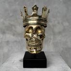 sculptuur, Bronze Statue of A King Skull - 21 cm - Brons