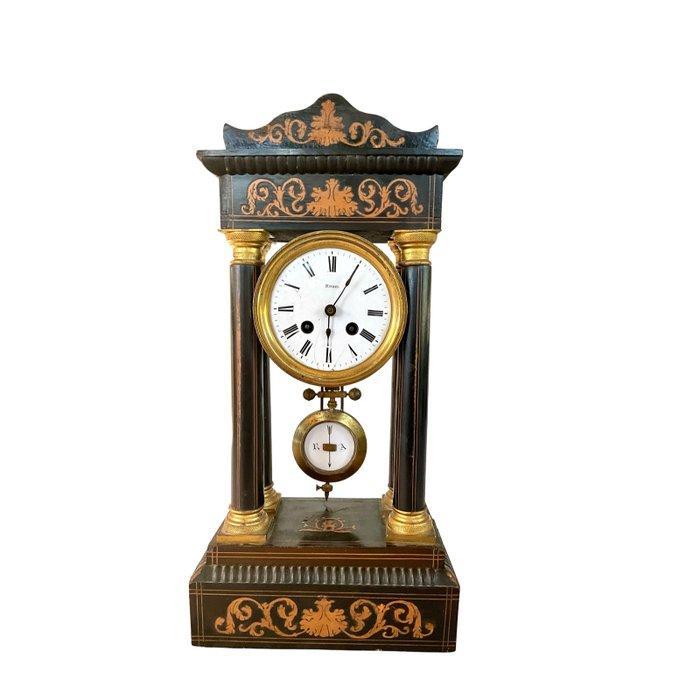 Portico klok - Hout, Brons - 1850-1900, Antiek en Kunst, Antiek | Klokken