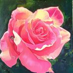 Dorotea Gizzi (XX) - Rosa rosa con gocce dacqua, Antiek en Kunst