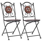 vidaXL Bistrostoelen mozaïek 2 st keramiek bruin, Tuin en Terras, Tuinstoelen, Verzenden, Nieuw