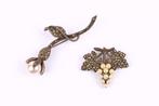 Zonder minimumprijs - Broche Zilver - Marcasite, parel, Sieraden, Tassen en Uiterlijk, Antieke sieraden