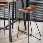 Sussex barkruk vintage leder 67cm - OUTLET B, Huis en Inrichting, Ophalen of Verzenden, Nieuw, Bruin