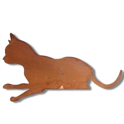 Metalen decoratie beeldje kat Felix | Tuindecoratie in pat, Huis en Inrichting, Woonaccessoires | Wanddecoraties, Nieuw, Verzenden