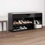 vidaXL Schoenenbank met kussen 104x30x49 cm hout hoogglans, Verzenden, Nieuw