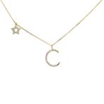 Gold plated 925 zilver moon en star ketting, Verzenden, Nieuw, Zilver