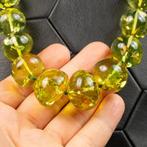 Zeldzame groene barnsteen ketting Exclusieve ketting van
