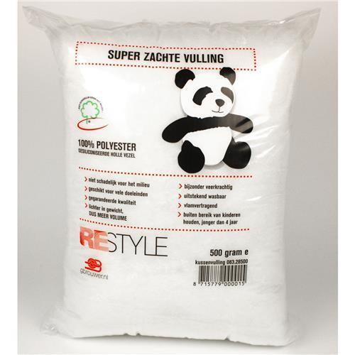 Kussenvulling zak groot 500gr - Restyle Panda Vulling, Hobby en Vrije tijd, Knutselen, Ophalen of Verzenden