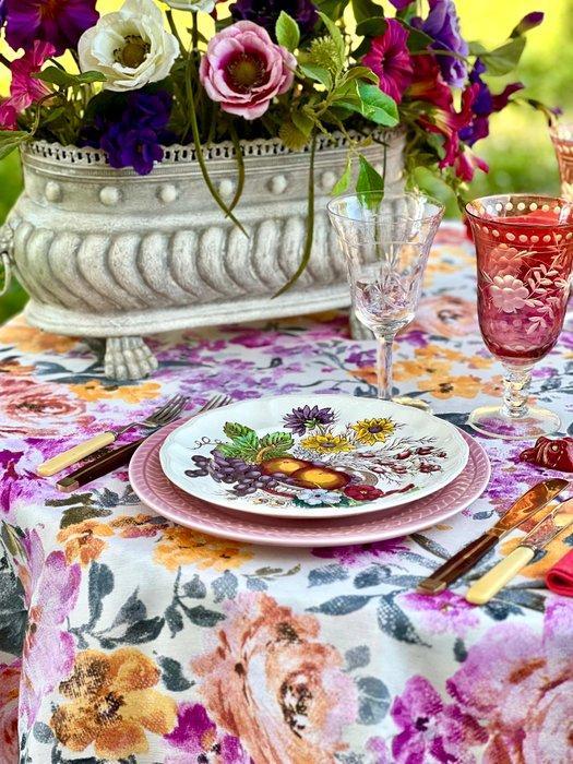 Victoriaanse rozenprint tafelkleed voor grote tafels,, Antiek en Kunst, Antiek | Kleden en Textiel