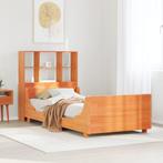 vidaXL Bed met boekenkast zonder matras hout wasbruin, 100 cm, Eenpersoons, Bruin, Verzenden