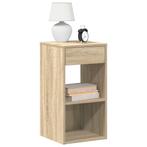 vidaXL Nachtkastjes 2 st met lade 35x34x66,5 cm sonoma, Verzenden, Nieuw, Hout