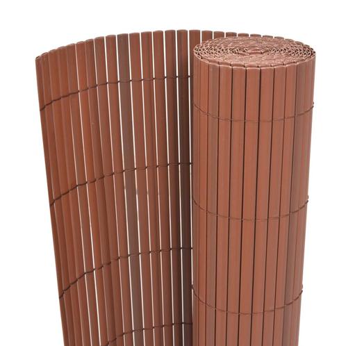 vidaXL Tuinafscheiding dubbelzijdig 90x300 cm PVC bruin, Tuin en Terras, Schuttingen, Nieuw, Kunststof, Minder dan 1 meter, Verzenden
