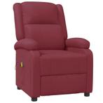 Relax Fauteuil m. Massage vidaXL Wijnrood - Tweedekansje!, Huis en Inrichting, Fauteuils, Ophalen of Verzenden, Nieuw