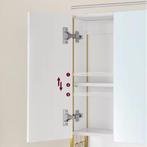 Badkamerkast met Spiegel en LED  Wandkast met Rek en Föhnhou, Verzenden, Nieuw