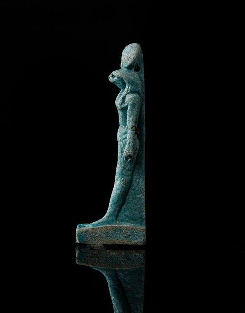 Oud-Egypte Enorme Ra-Horakhty-amulet - 8.4 cm, Verzamelen, Mineralen en Fossielen