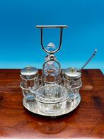 Vintage Silver-Plated Condiment Set – 7 Pieces with 4, Antiek en Kunst