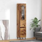 vidaXL Highboard met lade Oud Hout 34,5 x 34 x 180 cm, Minder dan 50 cm, Verzenden, Nieuw, Minder dan 100 cm