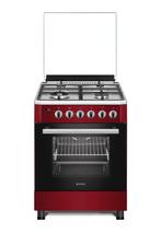 Wiggo WO-E639R(RX) Serie 9 - Gasfornuis - Wok - Rood Rvs, Verzenden, Nieuw