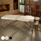 2-zones massagetafel met matras en aluminium frame - wit, Nieuw, Verzenden