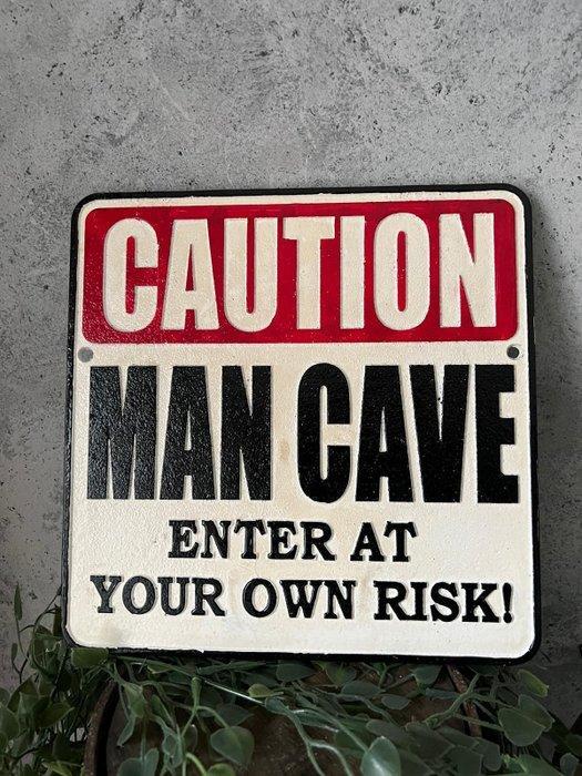 Decoratief ornament - Europa - Gietijzeren bord man cave, Antiek en Kunst, Curiosa en Brocante