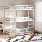 vidaXL Stapelbed 3-persoons massief grenenhout wit 80x200 cm, Huis en Inrichting, Slaapkamer | Bedden, Eenpersoons, Verzenden