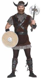 Viking Kostuum Bruin Grijs Heren, Kleding | Heren, Carnavalskleding en Feestkleding, Verzenden, Nieuw