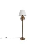 Vloerlamp goud 145 cm met plisse kap wit 45 cm - Botanica, Nieuw, Overige materialen, Landelijk, 150 tot 200 cm