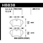 Hawk 14-17 Mini Cooper S HPS 5.0 Front Brake Pads -, Auto-onderdelen, Remmen en Aandrijving, Ophalen of Verzenden, Nieuw