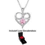 Swarovski Roze Infinity Hart Ketting 45 cm, Overige materialen, Verzenden, Nieuw, Met hanger